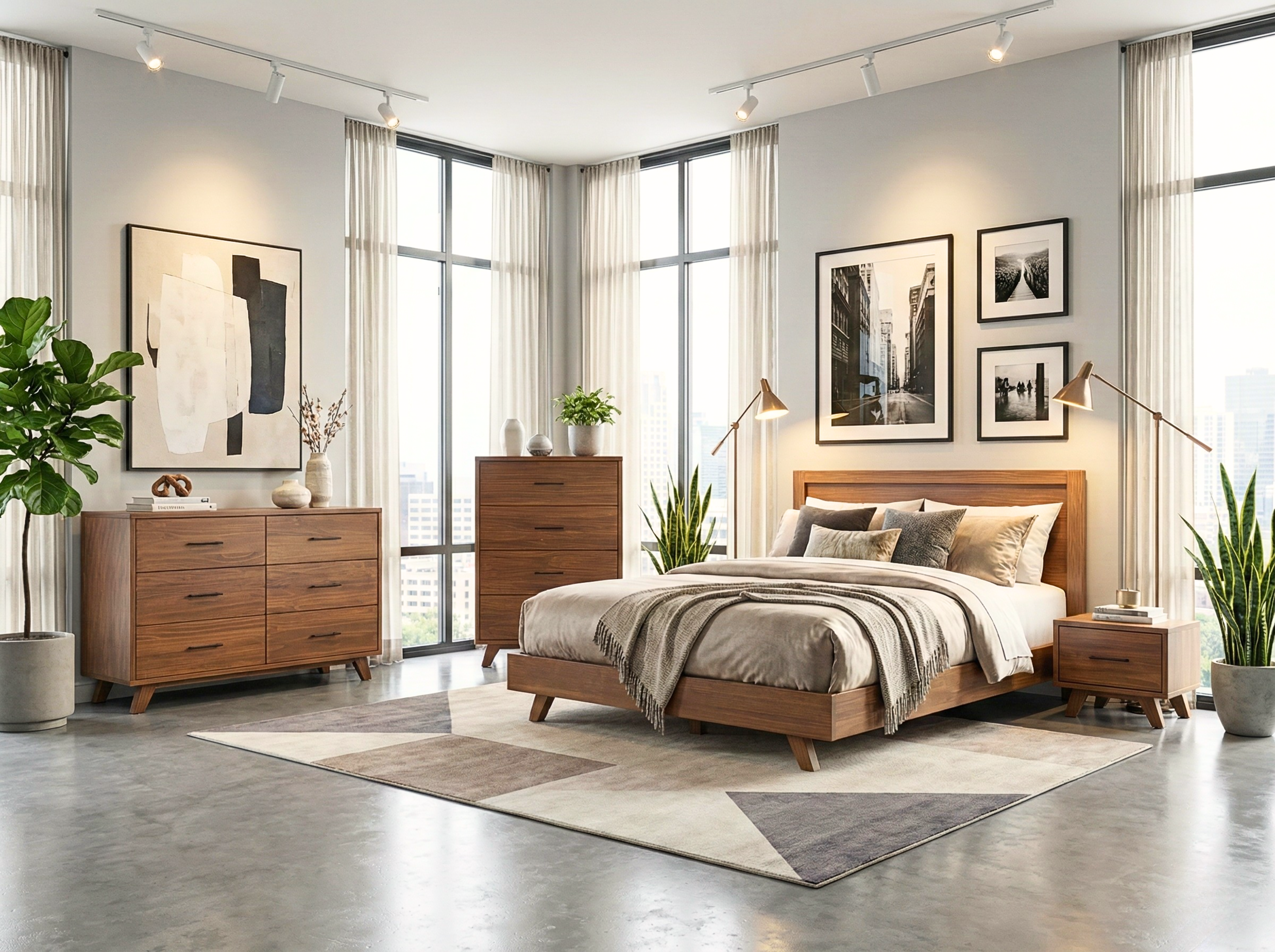 Alistair Wood Panelled Bed Frame Victoria BC | Double Queen King