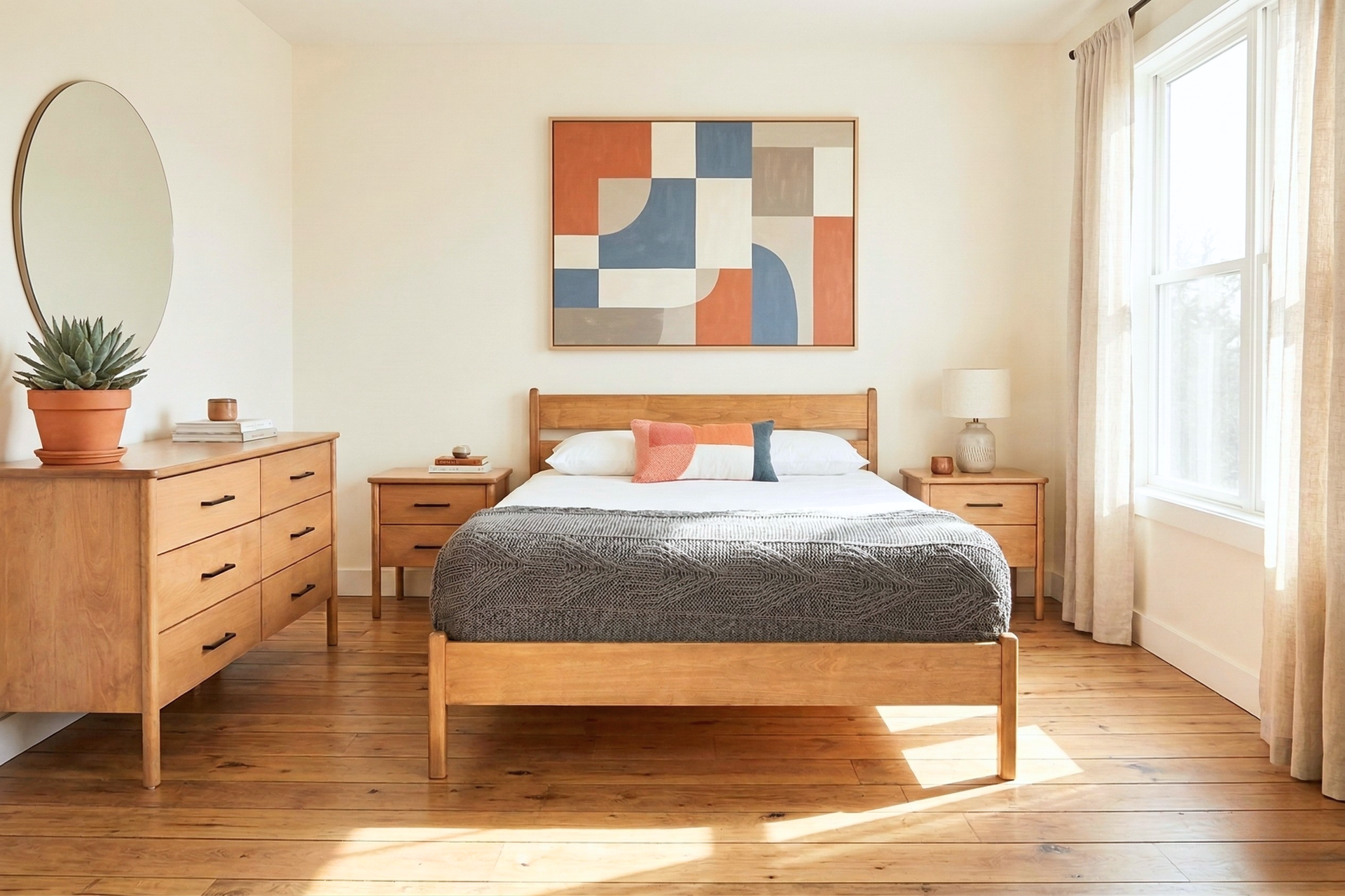 Anja Wood Platform Bed Frame Victoria