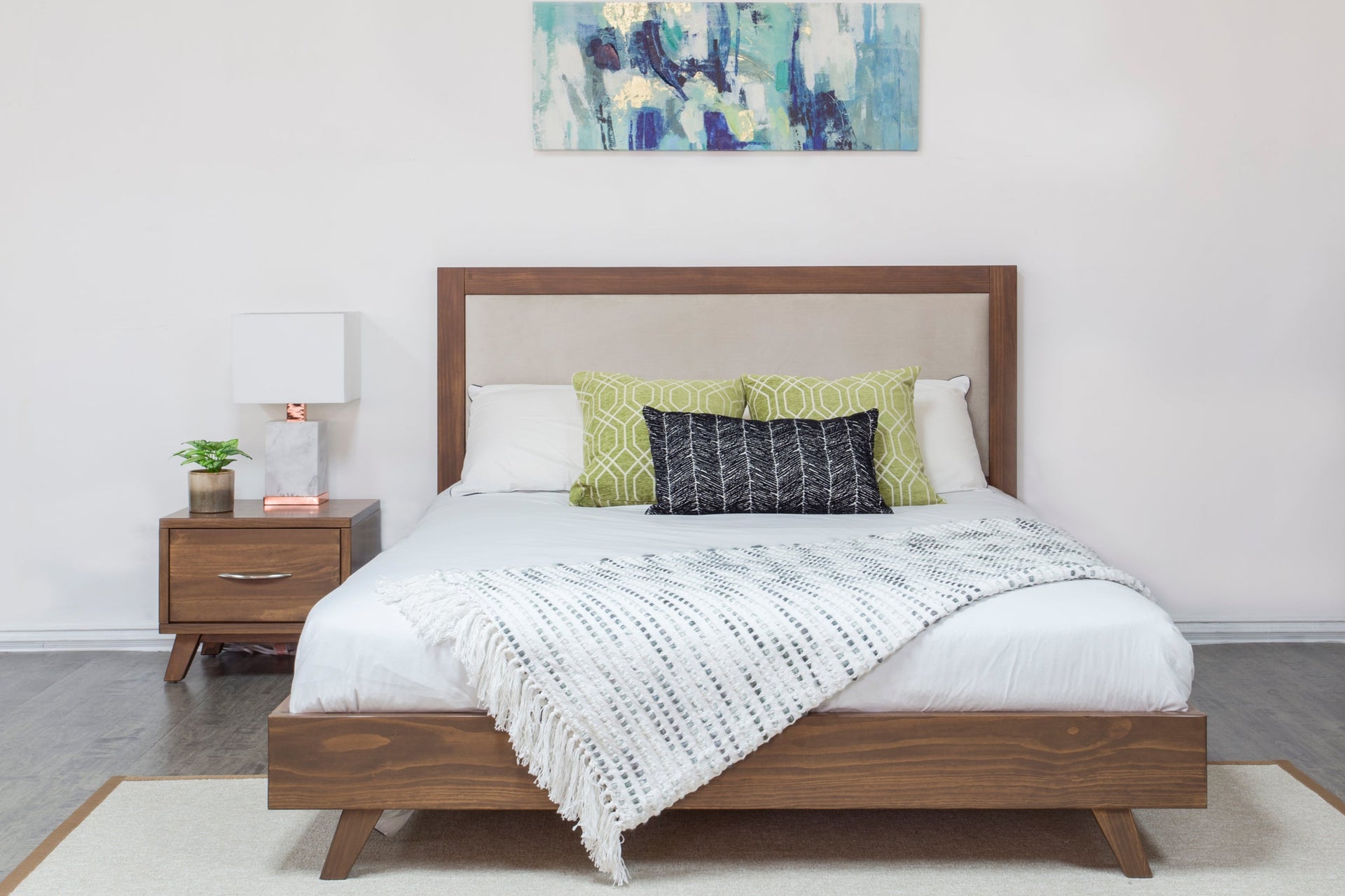Alistair Upholstered Wooden Bed Frame in Victoria