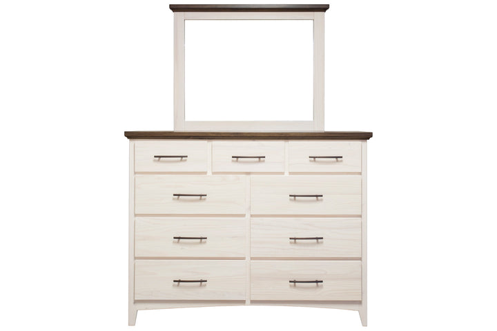 Elizabeth 2-tone dresser 9 drawer with mirror