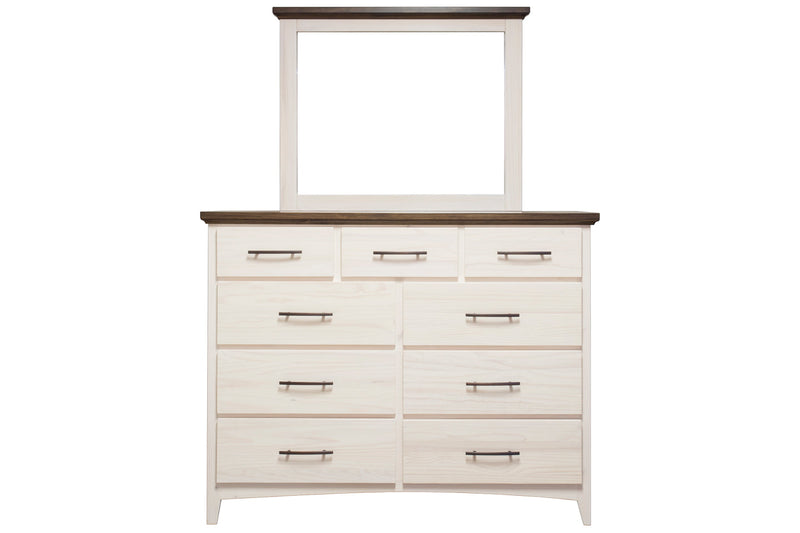 Elizabeth 2-tone dresser 9 drawer with mirror
