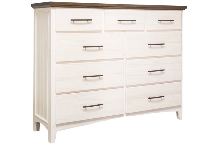 Elizabeth 2-tone dresser 9 drawer angled