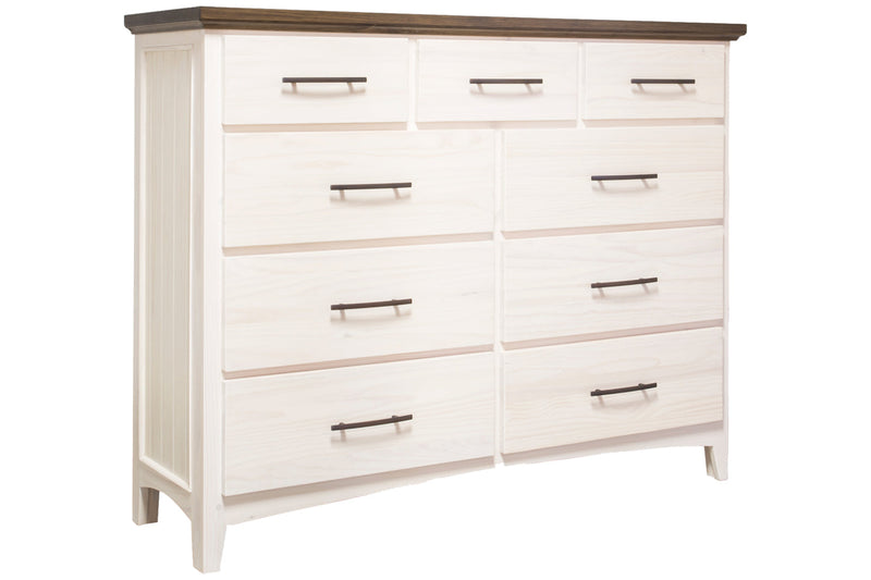 Elizabeth 2-tone dresser 9 drawer angled
