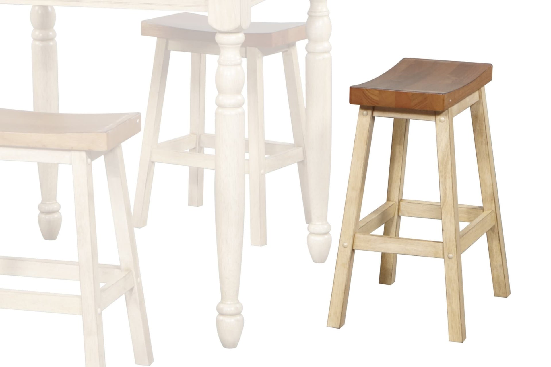 quaint retreat solid wood saddle stool