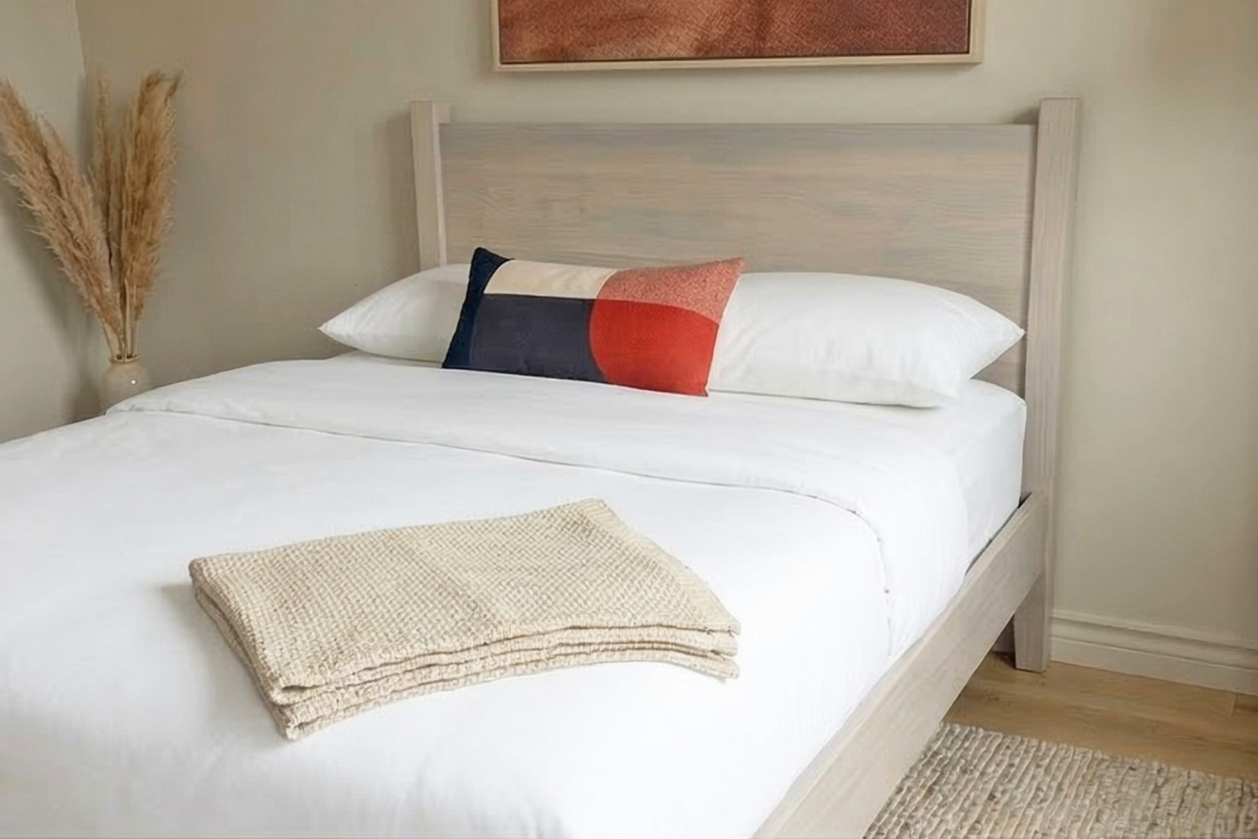 Solid Headboard Platform Bed Frame in Victoria