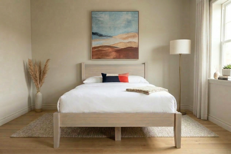 Solid Headboard Platform Bed Frame in Victoria