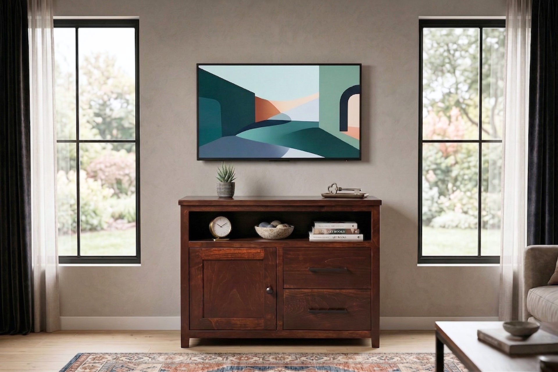Post and Panel TV stand