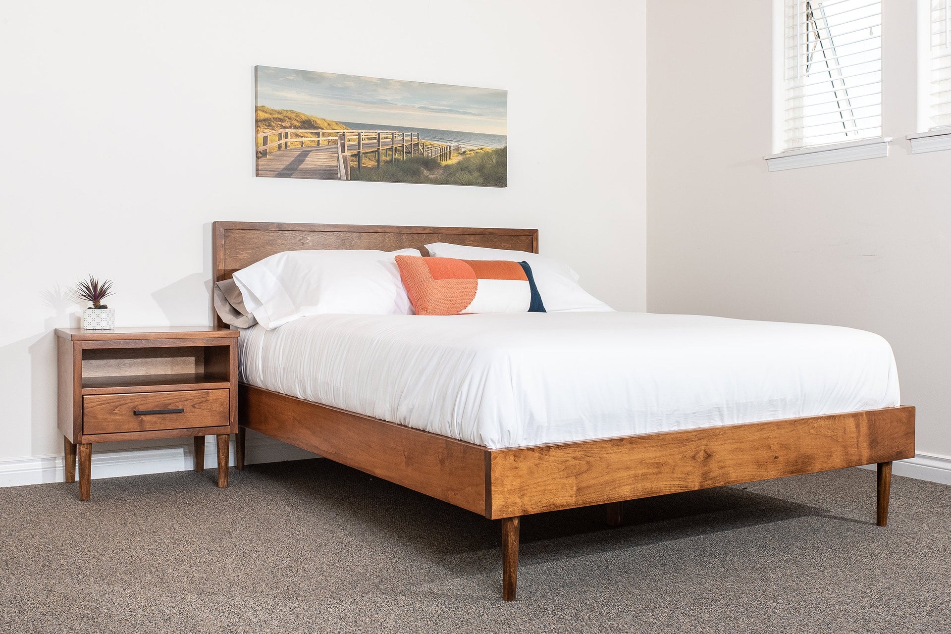 Mid-Century Modern Wooden Bed Frame Victoria BC