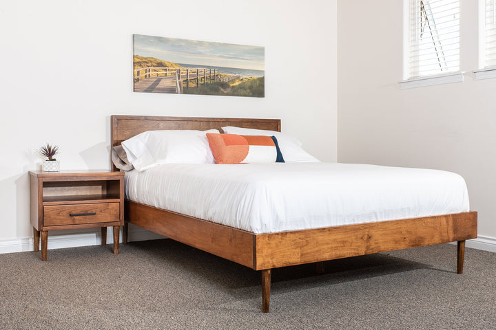 Mid-Century Modern Wooden Bed Frame Victoria BC