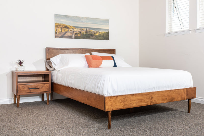 Mid-Century Modern Wooden Bed Frame Victoria BC