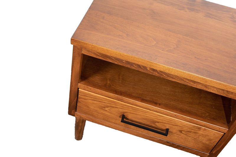 alvin solid wood nightstand close up