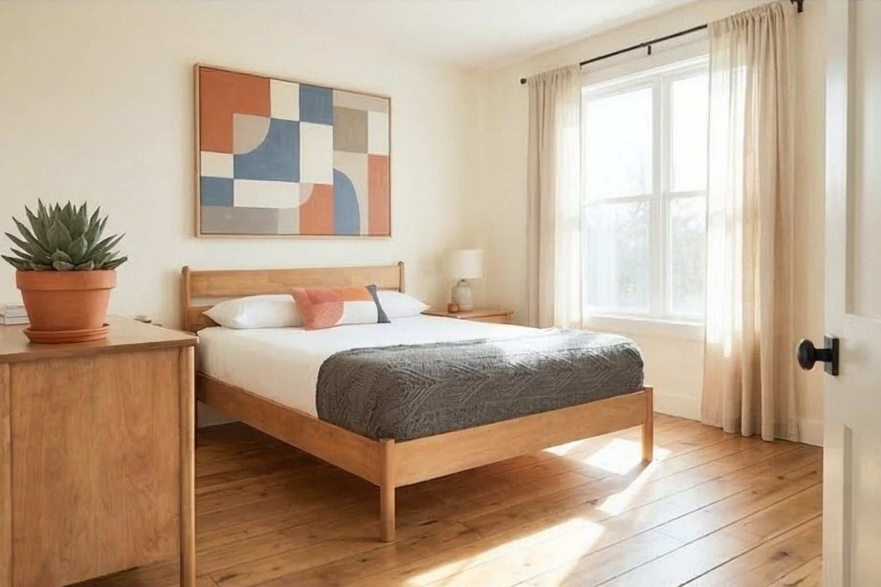 Anja Wood Platform Bed Frame Victoria