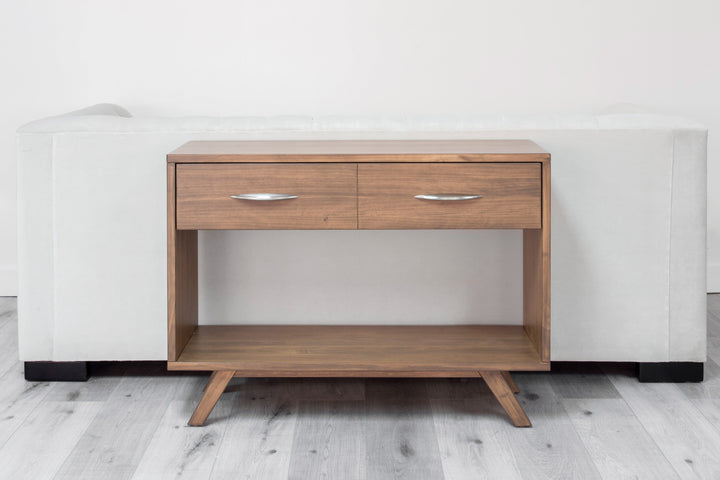 brandon solid wood sofa table scene