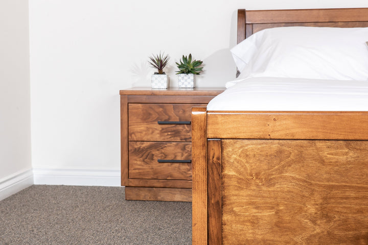 elegance solid wood bed frame close up