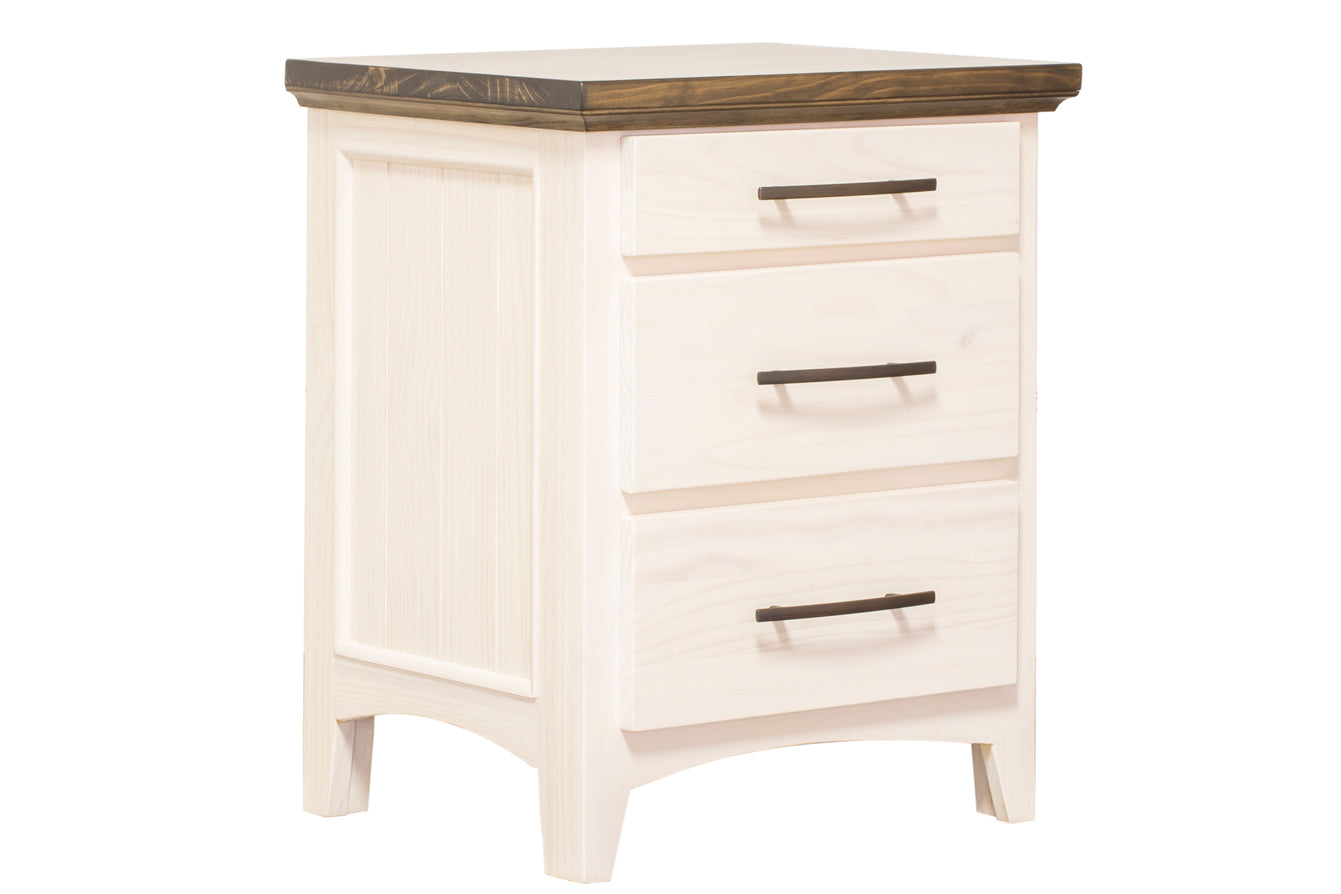 Elizabeth two tone nightstand angled
