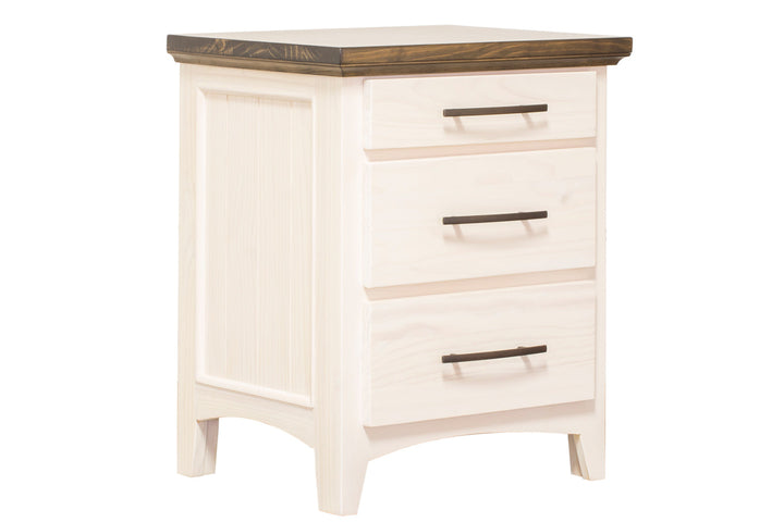 Elizabeth two tone nightstand angled