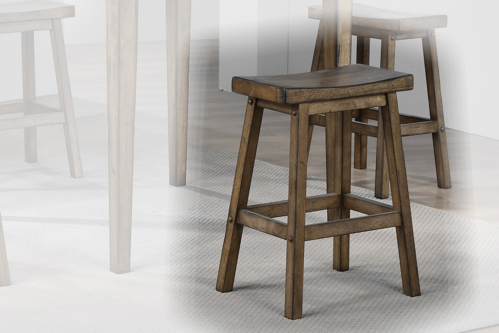Newport Rustic Saddle Stool