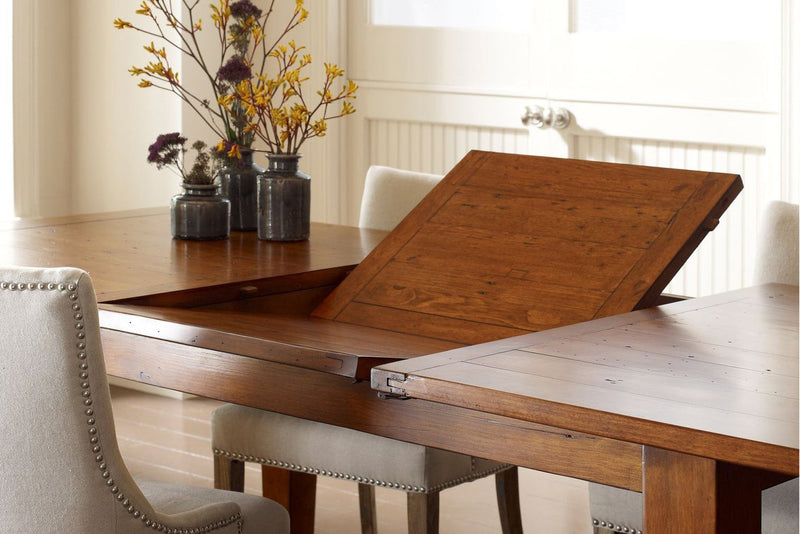 old world reclaimed wood dining table open leaves