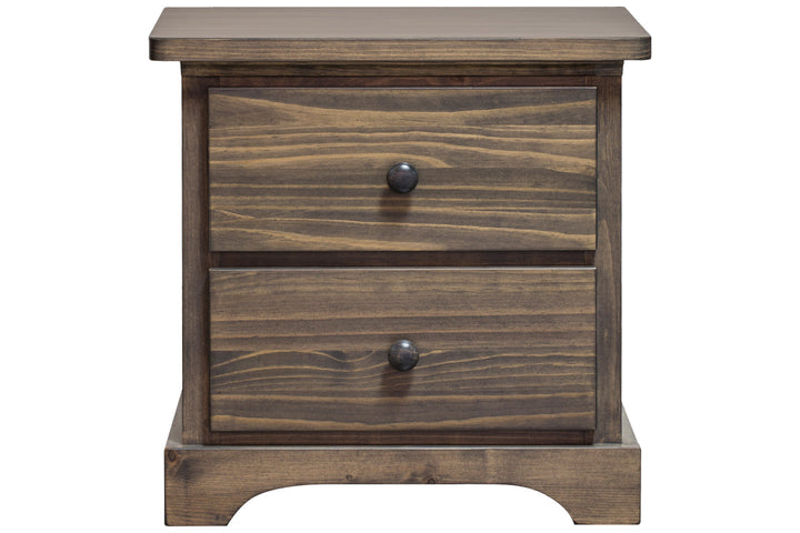 polo solid wood nightstand 2 drawer wide