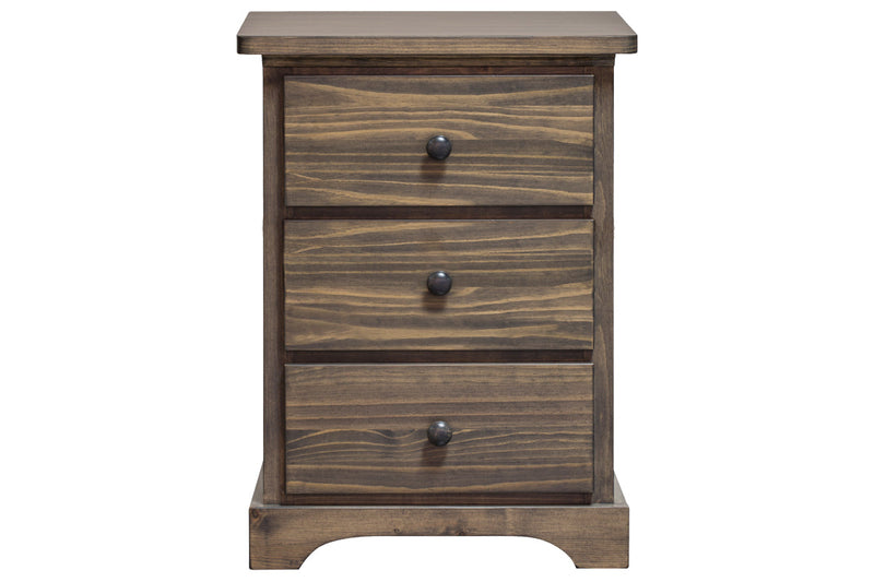 polo solid wood nightstand 3 drawer