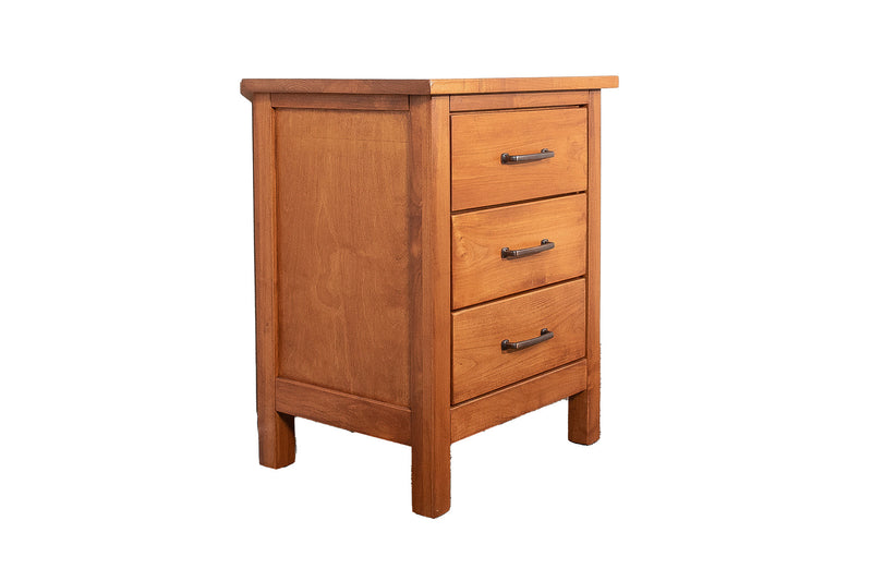 post and panel solid wood nightstand in salem - side