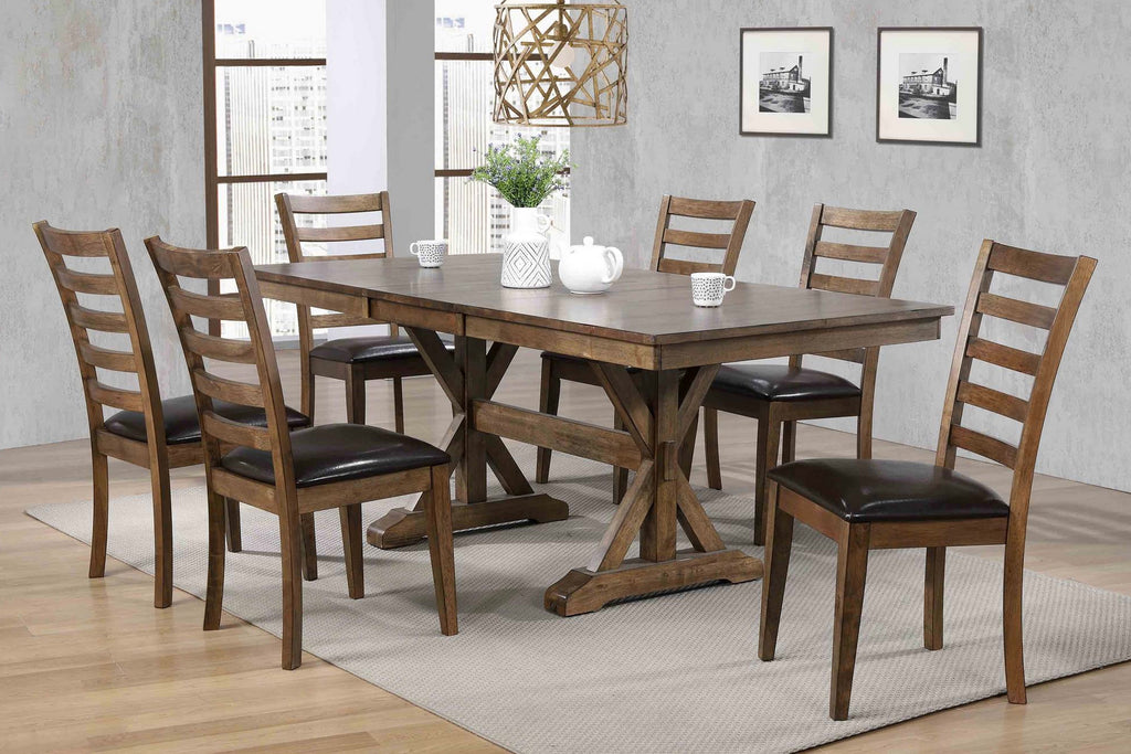 newport solid wood trestle table 