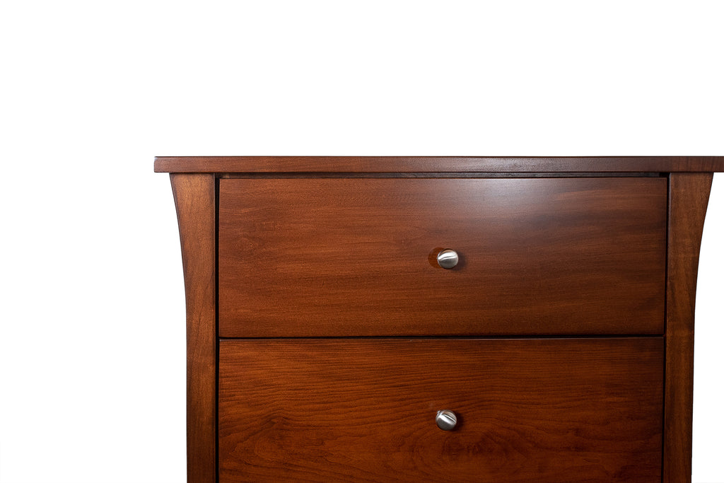 elegance solid wood chest in chocolate cherry close up