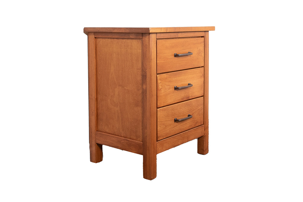 post and panel solid wood nightstand in salem - side